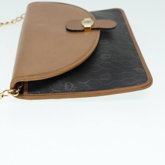 DIOR Chain Shoulder Bag Pvc Leather Black Brown Gold - Picture 5 of 12